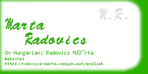 marta radovics business card